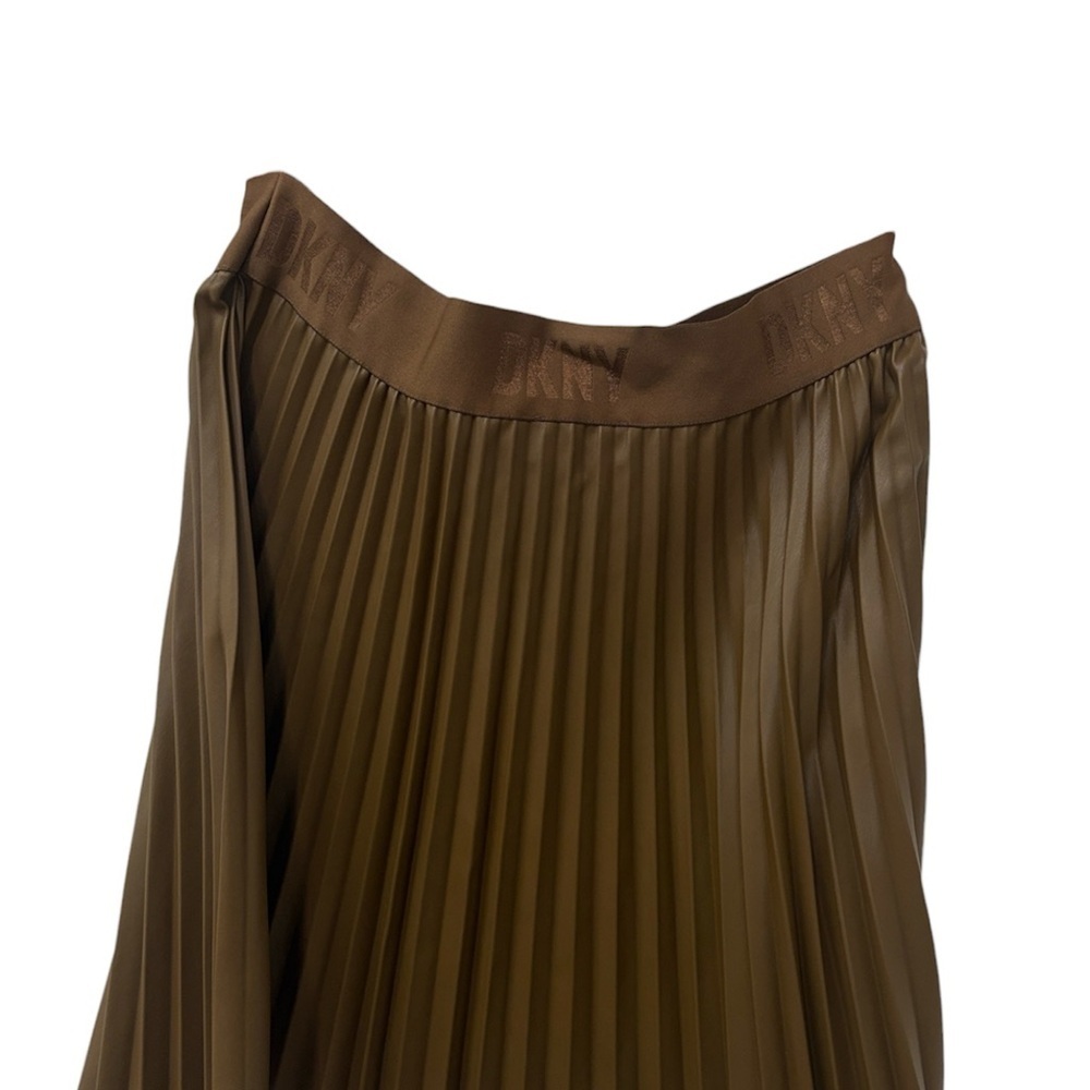 DKNY Chocolate Brown A-Line Pleated Skirt - Picture 3 of 6